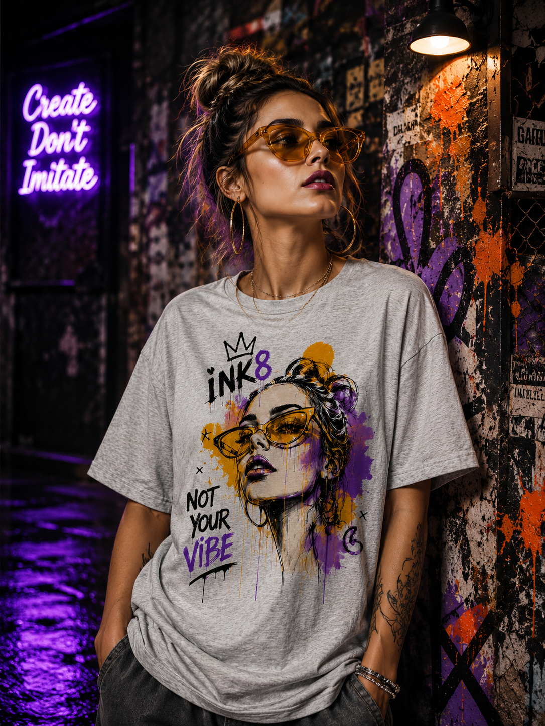 NOT YOUR VIBE –  Graffiti Premium Oversized T-Shirt | INK8 Urban Streetwear