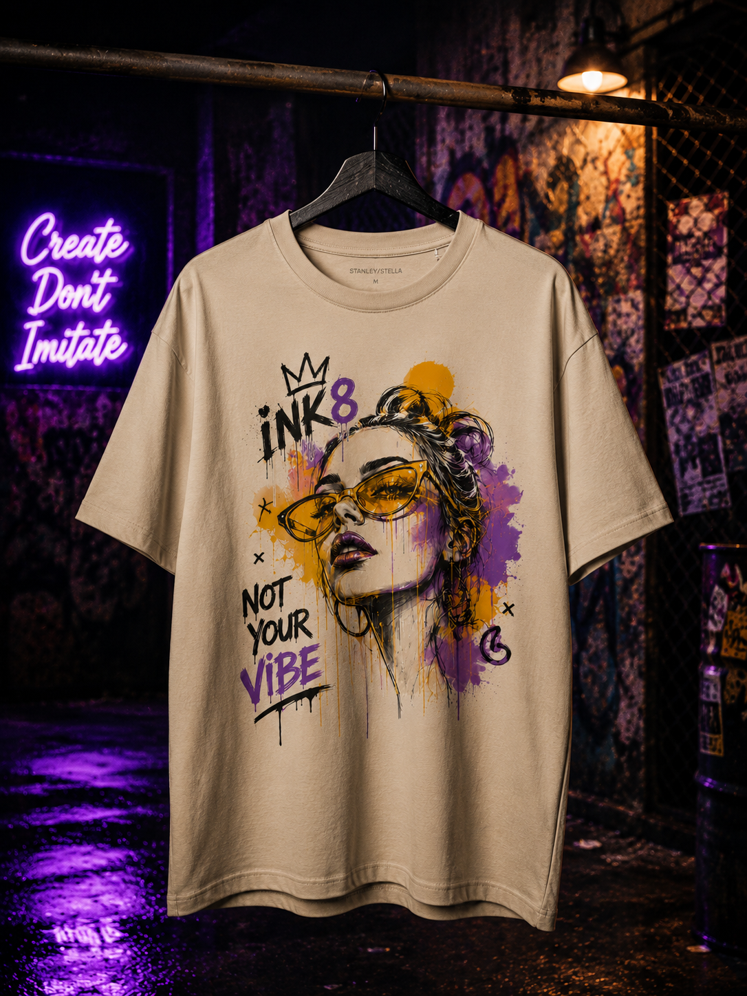 NOT YOUR VIBE –  Graffiti Premium Oversized T-Shirt | INK8 Urban Streetwear