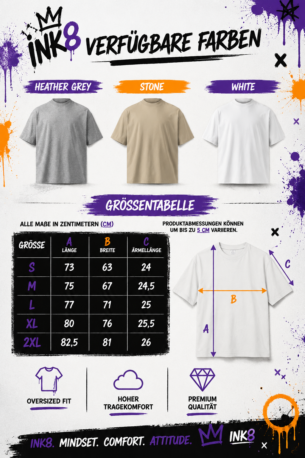 NOT YOUR VIBE –  Graffiti Premium Oversized T-Shirt | INK8 Urban Streetwear