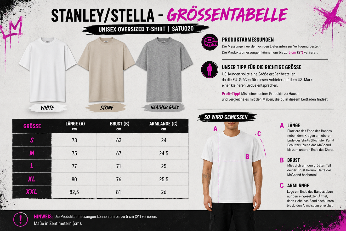 No Rules, Just Prints – Premium Oversized  Bio-T-Shirt mit breitem Kragen | INK8 Urban Streetwear
